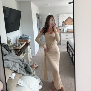 Meshki Ingrid Metallica Knit Maxi Dress - Bronze